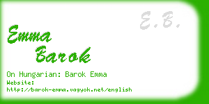 emma barok business card